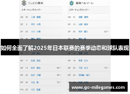 如何全面了解2025年日本联赛的赛季动态和球队表现 如何全面了解2025年日本联赛的赛季动态和球队表现